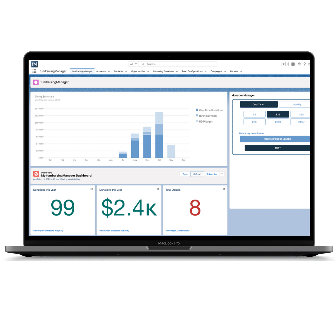 fundraisingManager for Salesforce with advanced reporting capabilities